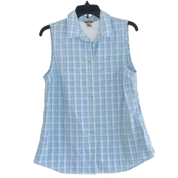 EDDIE BAUER S'less PLAID Performance Shirt' (Moisture Wicking/UV)- M, Turquoise - Picture 1 of 12